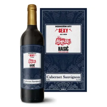 Červené víno Nesnáším být sexy, ale jsem hasič: 0,75 l 