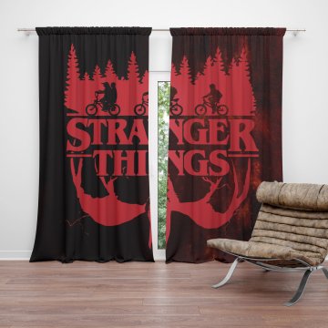 Závěs Stranger Things Red: 2ks 140x250cm