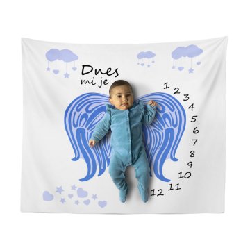 Milníková deka Modrý anděl: 100x100 cm