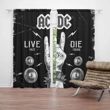 Závěs ACDC Live fast, die young: 2ks 140x250cm