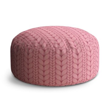 Taburet Circle Růžové pletení: 40x50 cm