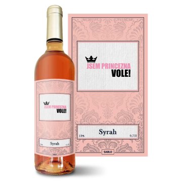 Růžové víno Jsem princezna, vole!: 0,75 l 
