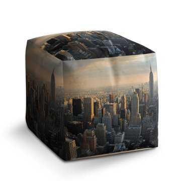Taburet Cube New York Skyline: 40x40x40 cm