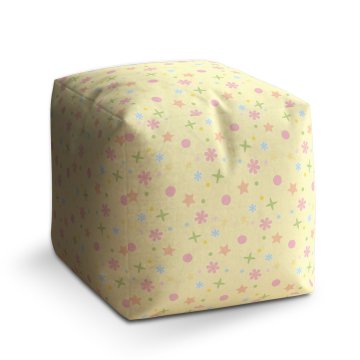 Taburet Cube Hvězdy, květy a puntíky: 40x40x40 cm