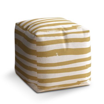 Taburet Cube Zlaté pruhy: 40x40x40 cm