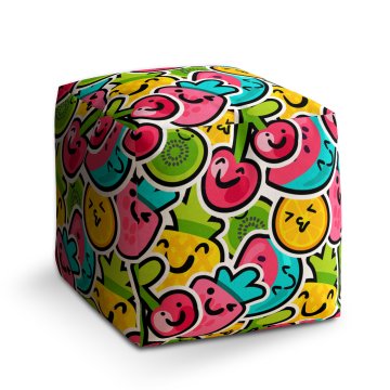 Taburet Cube Veselé ovoce: 40x40x40 cm