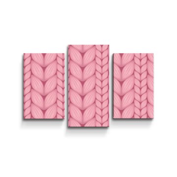 Obraz - 3-dílný Růžové pletení