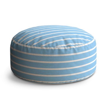 Taburet Circle Modrobílé pruhy: 40x50 cm
