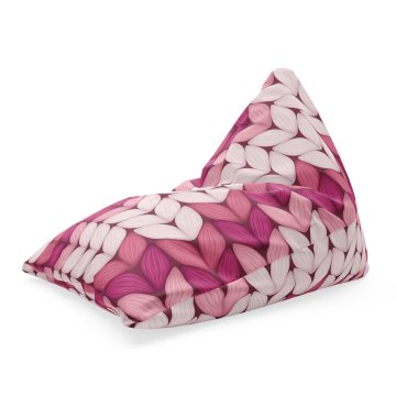Sedací vak Triangl Tříbarevné růžové pletení: 120 x 100 x 100 cm