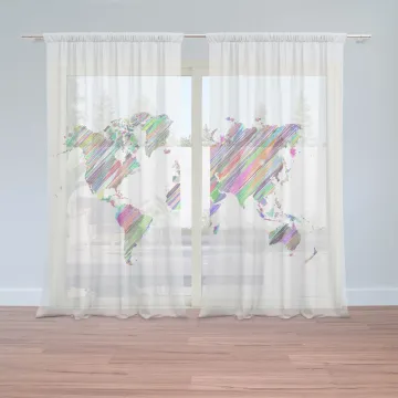 Záclony Barevné světadíly: 2ks 150x250cm