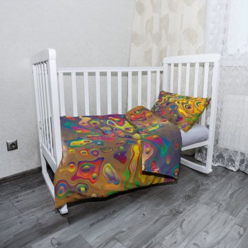Mikroplyšové dětské povlečení do postýlky Barevné skvrny