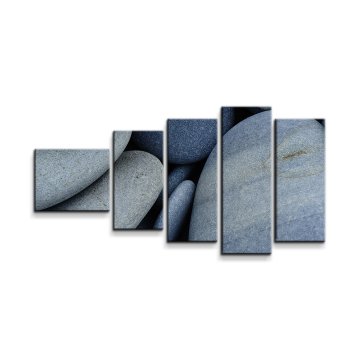 Obraz - 5-dílný Černé kameny