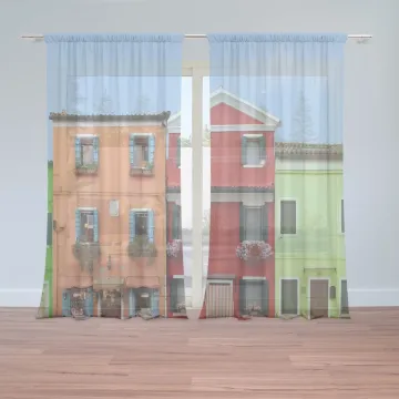 Záclony Domky: 2ks 150x250cm