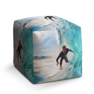 Taburet Cube Surfař na vlně: 40x40x40 cm