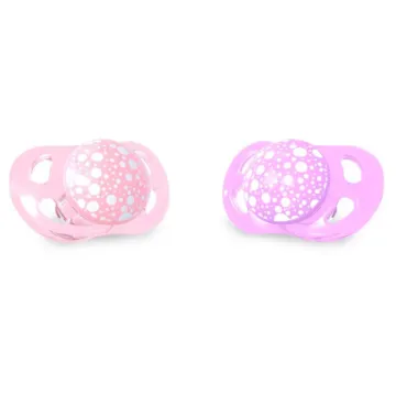 Dudlík mini 0-6m - 2ks růžová/fialová