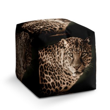 Taburet Cube Levhart: 40x40x40 cm