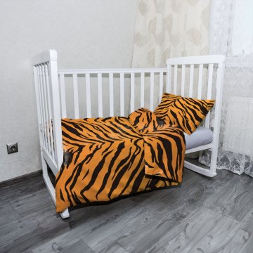 Mikroplyšové dětské povlečení do postýlky Tygří vzor