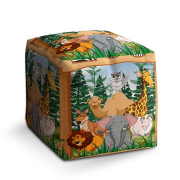 Taburet Cube Zoo: 40x40x40 cm