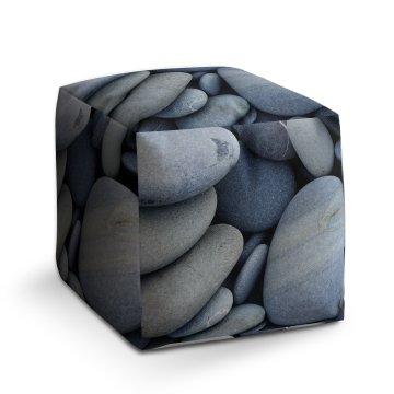Taburet Cube Černé kameny: 40x40x40 cm