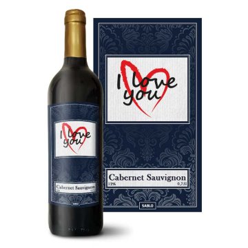 Červené víno I Love you srdce: 0,75 l