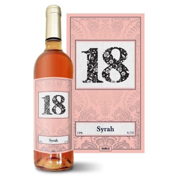 Růžové víno k 18. narozeninám: 0,75 l 