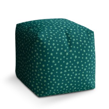 Taburet Cube Zelené hvězdy: 40x40x40 cm