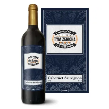 Červené víno Rozlučka se svobodou tým ženicha: 0,75 l 