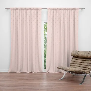 Závěs Růžové křížky na světle růžové: 2ks 140x250cm