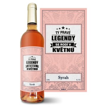 Růžové víno Ty pravé legendy se rodí v květnu: 0,75 l 