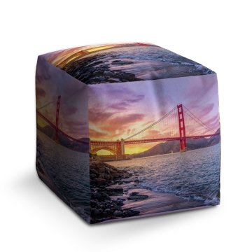 Taburet Cube Golden Gate 5: 40x40x40 cm