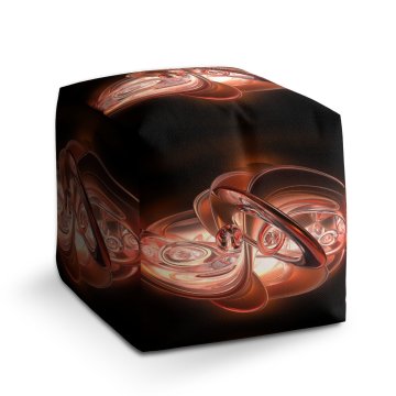 Taburet Cube Červená abstrakce: 40x40x40 cm