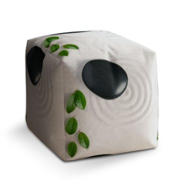 Taburet Cube Listy a kámen: 40x40x40 cm