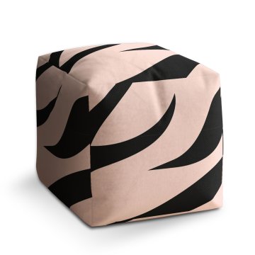 Taburet Cube Růžový vzor zebry: 40x40x40 cm
