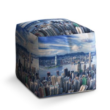 Taburet Cube Město s mrakodrapy: 40x40x40 cm