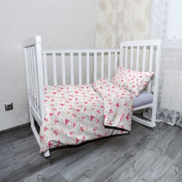 Mikroplyšové dětské povlečení do postýlky Dudlíky a puntíky