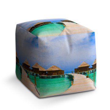 Taburet Cube Bungalovy na moři: 40x40x40 cm