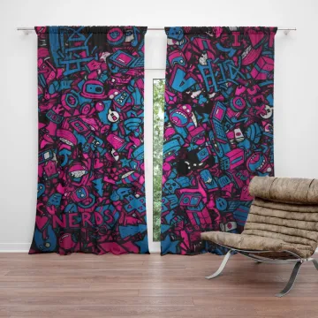 Závěs Kreslené obrázky: 2ks 140x250cm