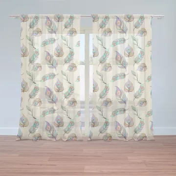 Záclony Paví peříčka: 2ks 150x250cm