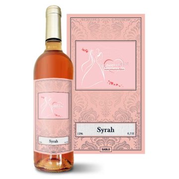 Růžové víno Blahopřejeme novomanželům: 0,75 l 