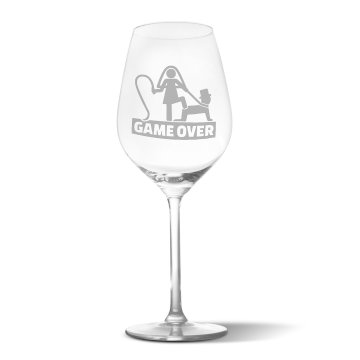 Sklenička na víno Game over: 49 cl