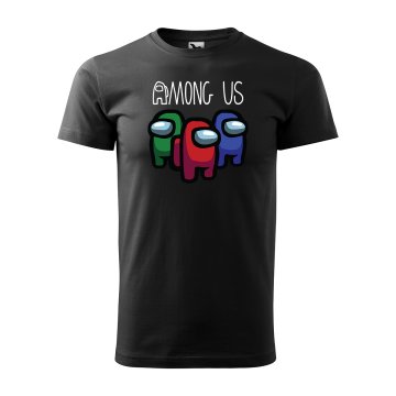 Tričko s potiskem AMONG US Černý vesmír