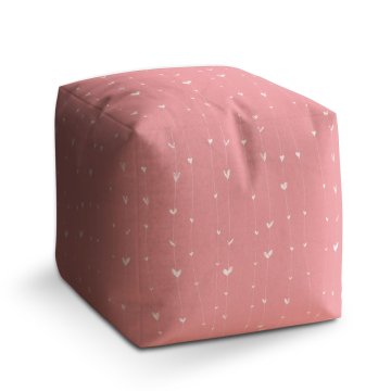 Taburet Cube Asymetrická srdíčka: 40x40x40 cm