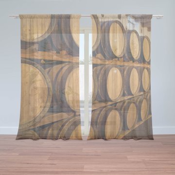 Záclony Dřevěné sudy: 2ks 150x250cm