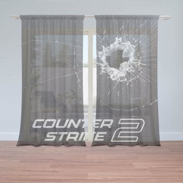 Záclony Counster Strike 2 Průstřel: 2ks 150x250cm