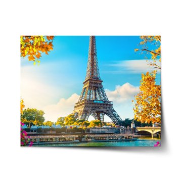 Plakát Paříž Eifellova věž Flowers