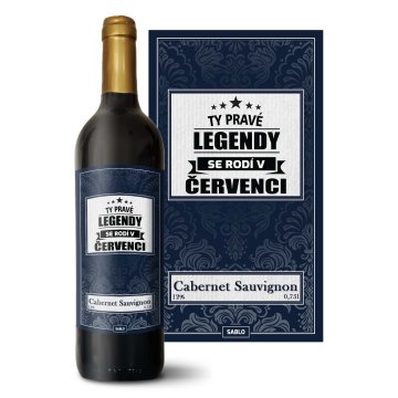 Červené víno Ty pravé legendy se rodí v červenci: 0,75 l 