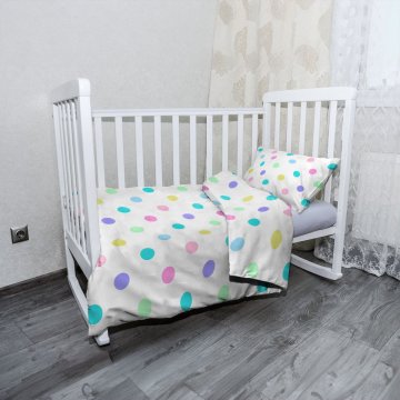 Mikroplyšové dětské povlečení do postýlky Puntík vedle puntíku
