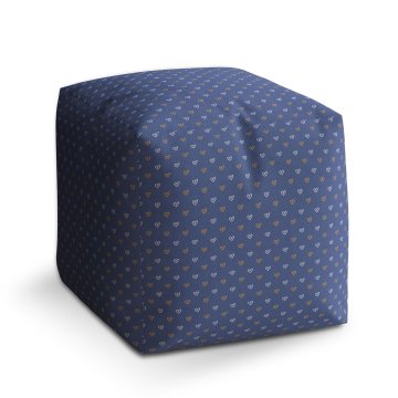 Taburet Cube Srdíčka na modré: 40x40x40 cm