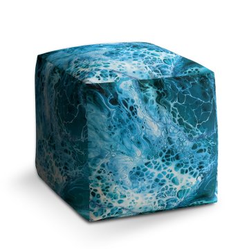 Taburet Cube Magická modrá: 40x40x40 cm
