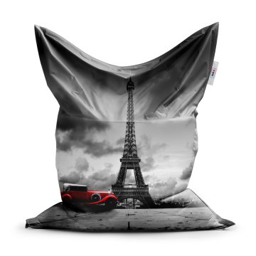 Sedací vak Classic Eiffelova věž a červené auto